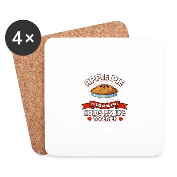 Apple pie keeps my life together Funny building - Coasters (set of 4) - white - Front