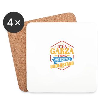 C’est un truc de Garza Drôle Nom de famille Humour Fa - Dessous de verre (lot de 4) - blanc - Devant