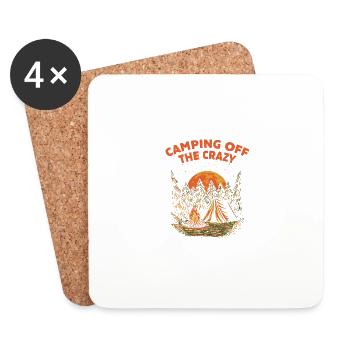 Camping von der verrückten lustigen Camper Humor C - Untersetzer (4er-Set) - Weiß - Vorne