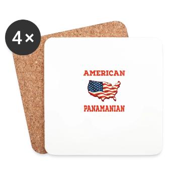 Amerikaner wachsen mit panamaischen patriotischen - Untersetzer (4er-Set) - Weiß - Vorne