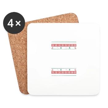 Santa Bae Christmas Friend Christmas Fiancée and - Coasters (set of 4) - white - Front