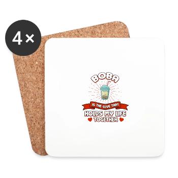 Boba keeps my life together funny Boba Tea Humo - Coasters (set of 4) - white - Front