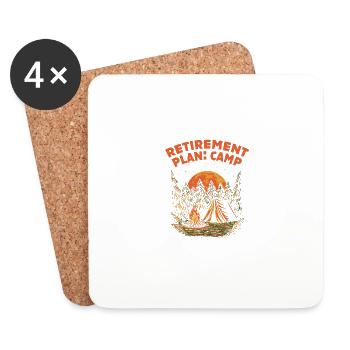 Camp de régime de retraite en camping de retraite Camp plus ancien - Dessous de verre (lot de 4) - blanc - Devant