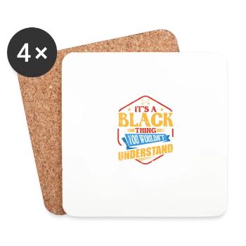 It's a black thing funny surname humor - Coasters (set of 4) - white - Front