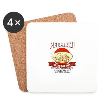 Pelmeni keeps my life together with sayings of - Coasters (set of 4) - white - Front