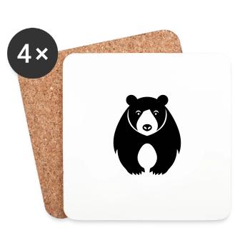 Ours - Dessous de verre (lot de 4) - blanc - Devant