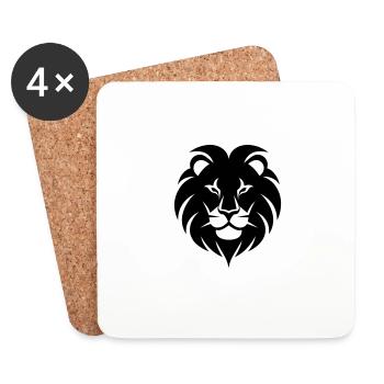lion - Coasters (set of 4) - white - Front