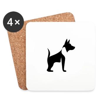 Chien - Dessous de verre (lot de 4) - blanc - Devant