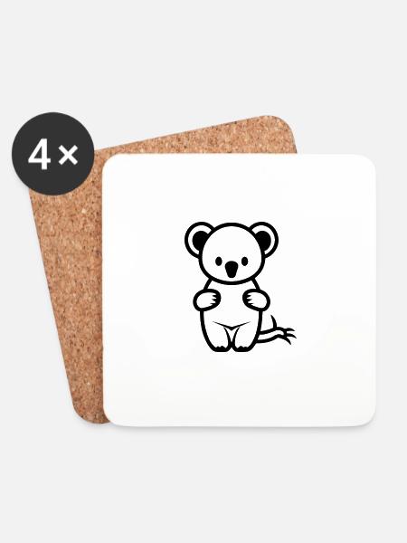 Koala - Untersetzer (4er-Set) - Weiß