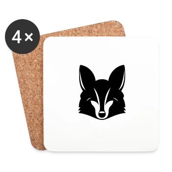 renard - Dessous de verre (lot de 4) - blanc - Devant