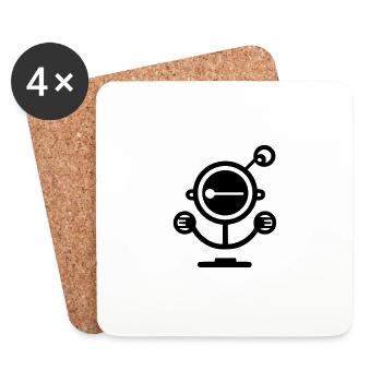 Petit robot - Dessous de verre (lot de 4) - blanc - Devant