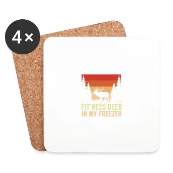 Je Suis Dans Fitness Fitness Cerf Dans Mon Congélateur Drôle - Dessous de verre (lot de 4) - blanc - Devant