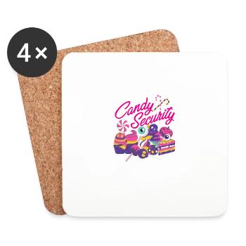 Candy Security Maman Papa Costume d’anniversaire assorti - Dessous de verre (lot de 4) - blanc - Devant