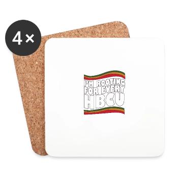 Je soutiens tous les HBCU historiquement noirs - Dessous de verre (lot de 4) - blanc - Devant