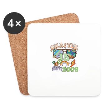 Turning 15 15th Birthday Retro Theme Peace Sign - Untersetzer (4er-Set) - Weiß - Vorne