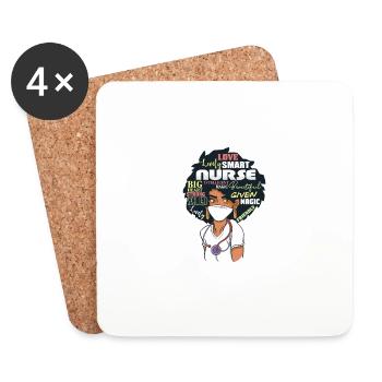 Black Nurse Pride African American Roots Afro - Untersetzer (4er-Set) - Weiß - Vorne