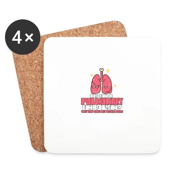 pulmonaire Êtes-vous un survivant de l’embolie pulmonaire PE - Dessous de verre (lot de 4) - blanc - Devant
