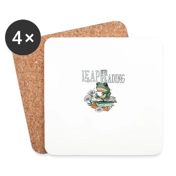 Leap Into Reading Cute Frog Bookworm Love To Read - Coasters (set of 4) - white - Front