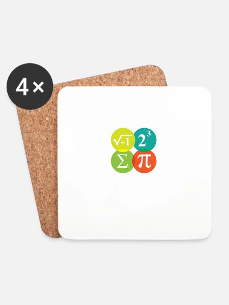 I Ate Some Pie and It Was Delicious Math Pun Pi - Coasters (set of 4) - white