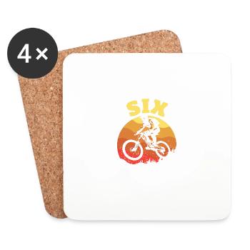 Turning 6 VTT Thème BMX Lover 6ème - Dessous de verre (lot de 4) - blanc - Devant