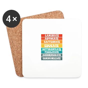 Stratifié Collaborate SPED Enseignant Autisme - Dessous de verre (lot de 4) - blanc - Devant