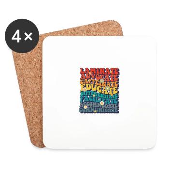 Laminate Collaborate Enseignant SPED Autisme - Dessous de verre (lot de 4) - blanc - Devant