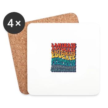 Enseignant SPED Laminate Collaborer Autisme - Dessous de verre (lot de 4) - blanc - Devant