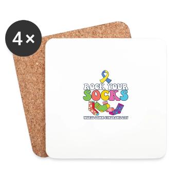Sensibilisation au syndrome de Down Trisomie 21 - Dessous de verre (lot de 4) - blanc - Devant