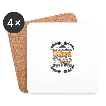À l’aube de mon 32e anniversaire - Dessous de verre (lot de 4) - blanc - Devant