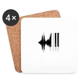 Piano Heartbeat Pianiste Claviériste Piano - Dessous de verre (lot de 4) - blanc - Devant
