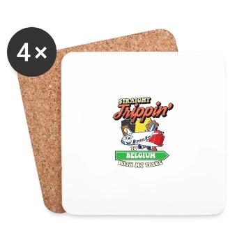 Straight Trippin' To Belgium With My Tribe Family - Coasters (set of 4) - white - Front