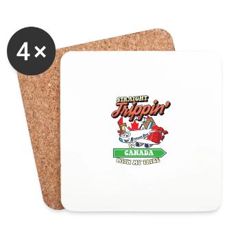 Voyage direct au Canada avec ma famille tribe - Dessous de verre (lot de 4) - blanc - Devant
