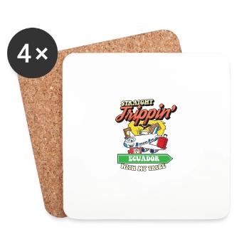 Straight Trippin' To Ecuador With My Tribe Family - Coasters (set of 4) - white - Front