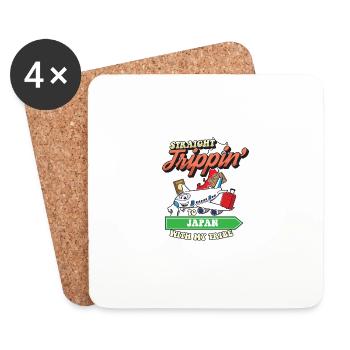 Straight Trippin' To Japan With My Tribe Family - Coasters (set of 4) - white - Front