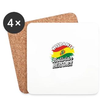 Hispanisches Bolivianisches Erbe Stolz Bolivienisches Erbe - Untersetzer (4er-Set) - Weiß - Vorne