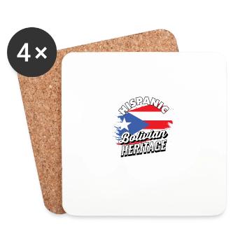 Hispanic Bolivian Heritage Pride Flag Celebration - Coasters (set of 4) - white - Front