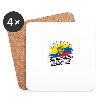 Hispanisches Ecuadorianisches Erbe Ecuador - Untersetzer (4er-Set) - Weiß - Vorne
