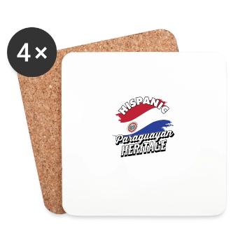 Hispanisches paraguayisches Erbe - USA Heritage Geschenke - Untersetzer (4er-Set) - Weiß - Vorne