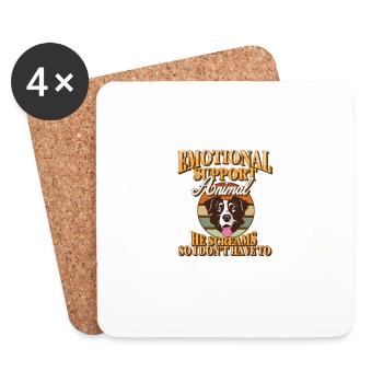 Emotional Support Animal He Screams Bernese - Coasters (set of 4) - white - Front