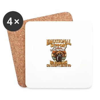 Emotional Support Animal Great Dane Companion - Coasters (set of 4) - white - Front