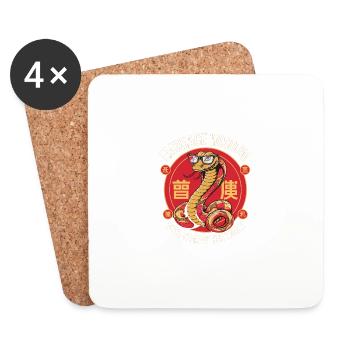 Embrace Wisdom: Lunar New Year 2025 Year of the - Coasters (set of 4) - white - Front