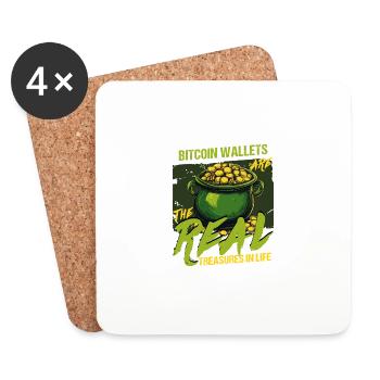 St Patricks Day Bitcoin Wallets The Real Treasures - Coasters (set of 4) - white - Front