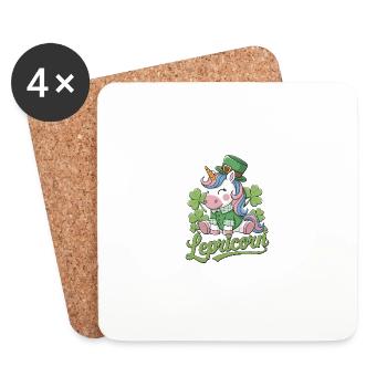 Lepricorn St. Patrick's Day Magische Vibes - Untersetzer (4er-Set) - Weiß - Vorne
