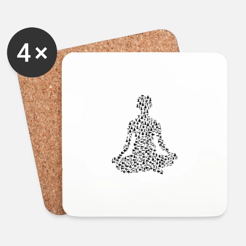 Yoga - Untersetzer (4er-Set) - Weiß
