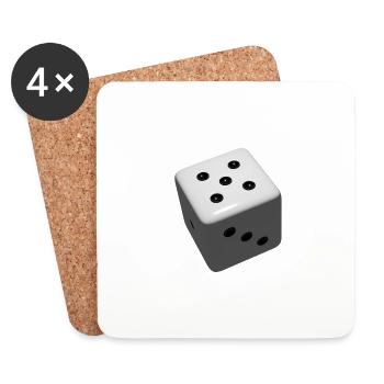 Würfel - Untersetzer (4er-Set) - Weiß - Vorne