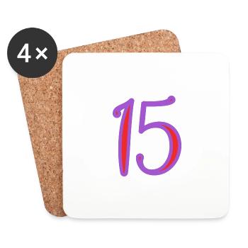 15. 15 YEARS. 15th ANNIVERSARY. 15 YEAR ANNIVERSARY. - Coasters (set of 4) - white - Front