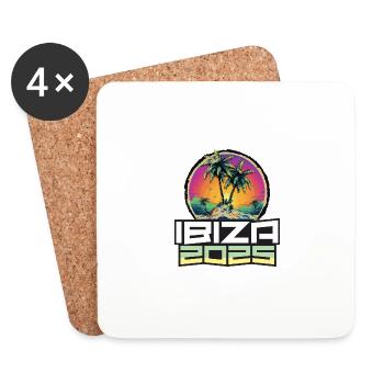 Ibiza 2025 Palmiers de vacances - Dessous de verre (lot de 4) - blanc - Devant