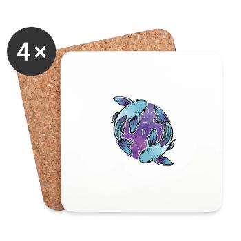 Zodiac sign fish - Coasters (set of 4) - white - Front