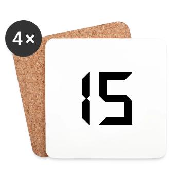 15. 15 ANS. 15e ANNIVERSAIRE. ANNIVERSAIRE 15 ANS. - Dessous de verre (lot de 4) - blanc - Devant