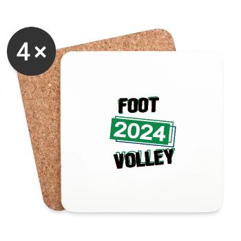 Footvolley Spieler Team Turnier Mannschaft in 2024 - Untersetzer (4er-Set) - Weiß - Vorne